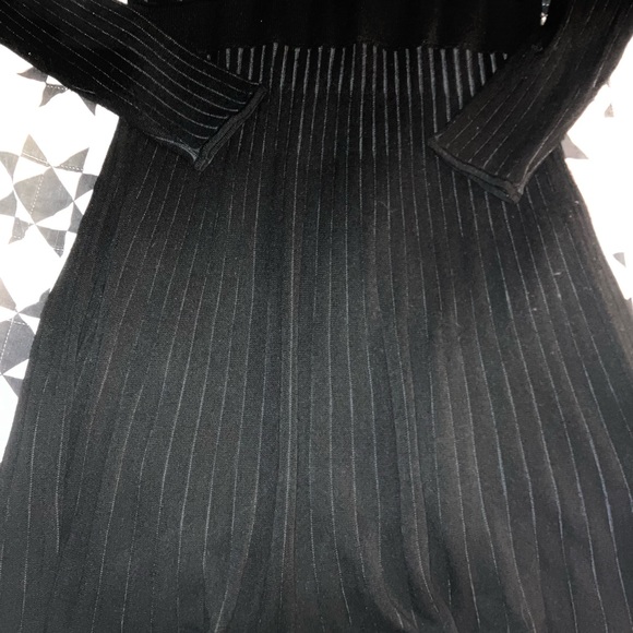 CALVIN KLEIN Long Dress Ladies Sz L Black Sweater ribbedKnit Classic designer NM - Picture 5 of 7